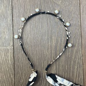 Embellished Headband with Scarf Tie